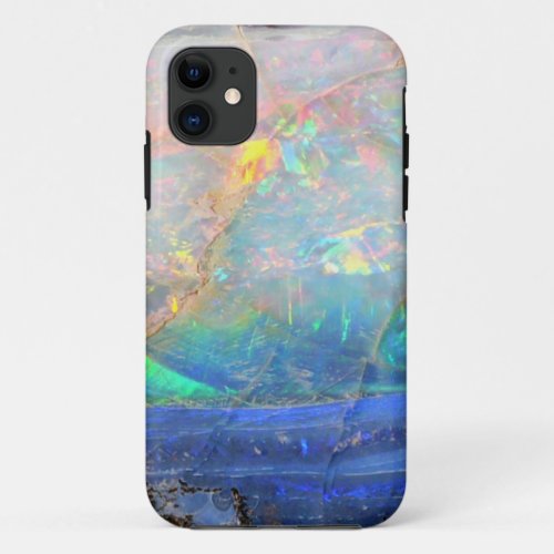 Faux opal gem gemstone mineral bling bokeh hipster iPhone 11 case