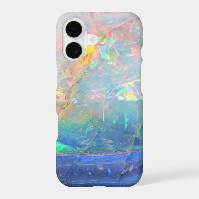 Faux opal gem gemstone mineral bling bokeh hipster iPhone case (Back)