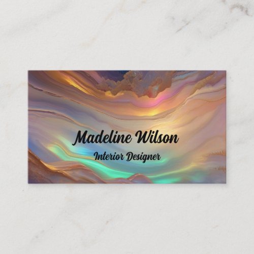 Faux Opal Stone Logo Business Card