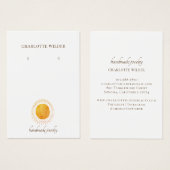 Faux Orange Gold Foil Circle Earring Display Cards (Front & Back)