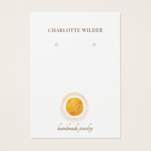 Faux Orange Gold Foil Circle Earring Display Cards