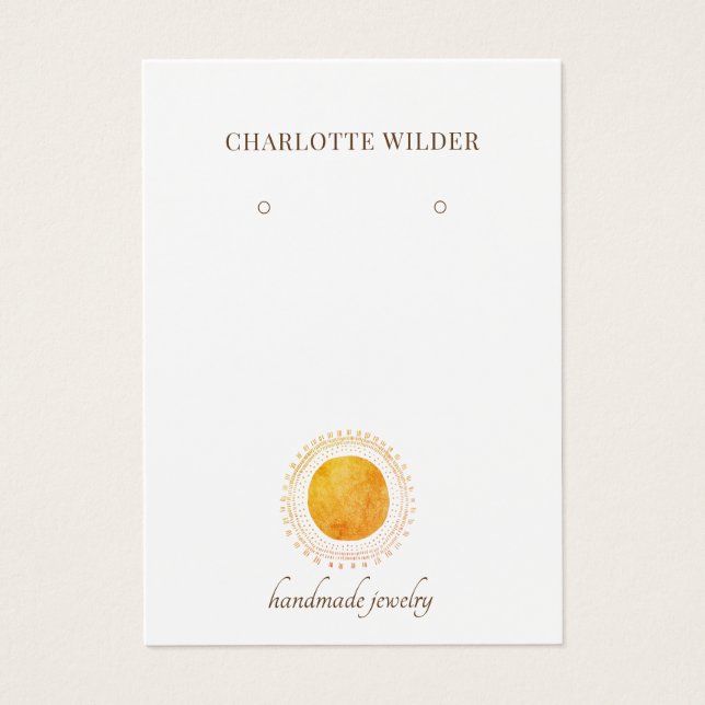 Faux Orange Gold Foil Circle Earring Display Cards (Front)