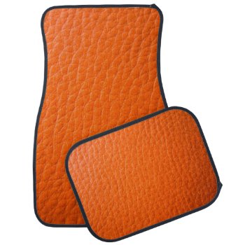 Faux Orange Leather Car Mat by theunusual at Zazzle
