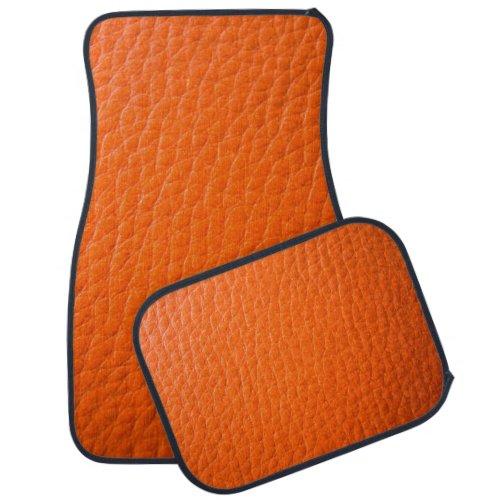 Faux Orange Leather Car Mat