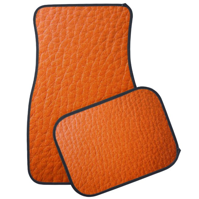 Faux Orange Leather Car Mat (Set)