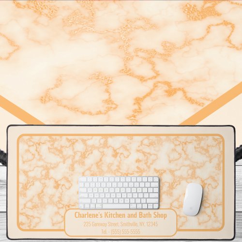 Faux Orange Marble Desk Mat