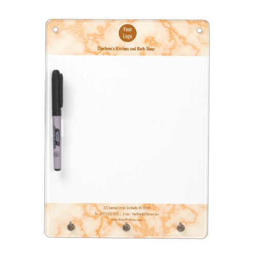 Faux Orange Marble Dry Erase Board