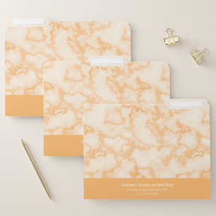 Faux Orange Marble File Folder