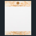 Faux Orange Marble Letterhead<br><div class="desc">Faux Orange Marble: Replace the 'placeholder logo' with your own or delete using the 'edit design tool'. Text is customizable and can be recolored used the 'edit using design tool' button.</div>