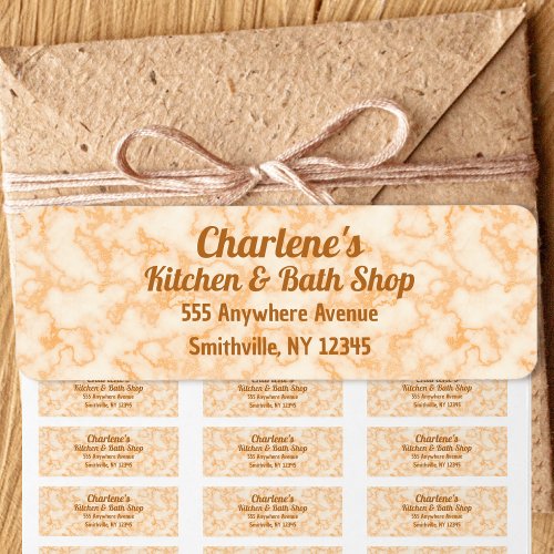 Faux Orange Marble Return Address Label