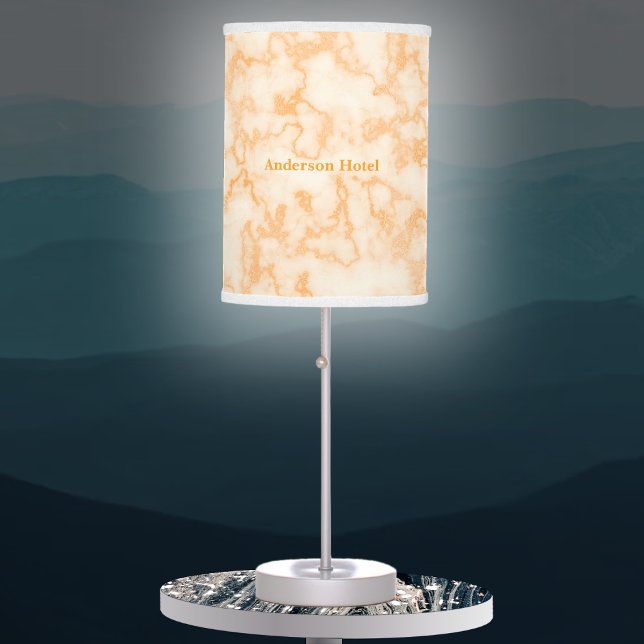 Faux Orange Marble Table Lamp (Faux Orange Marble Table Lamp by Leapfroglisics Shop)