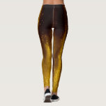 Faux Painted Gold and Glitter On Black Leggings<br><div class="desc">This beautiful pair of leggings has faux gold paint and faux glitter over the top on a black background. This design was painted and glued onto textured paper.</div>