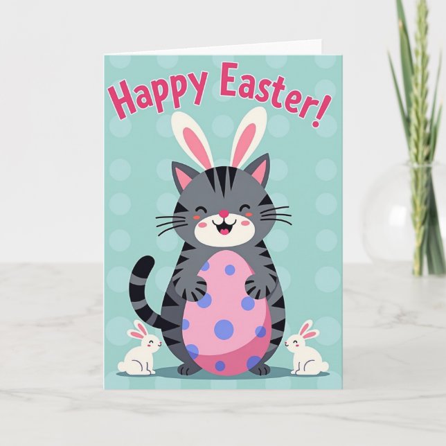 Faux Pastel Easter Friends Card (Front)