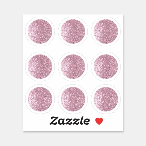 Faux Pastel Mini Pink Glitter Stickers 