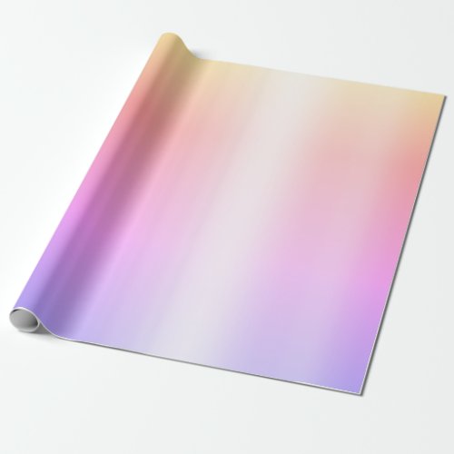 Faux Pastel Rainbow Foil Ombre Wrapping Paper
