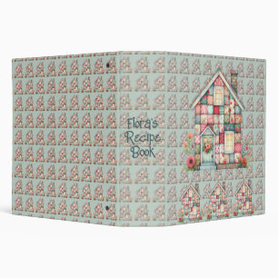 Faux Patchwork Cottagecore Floral House 3 Ring Binder