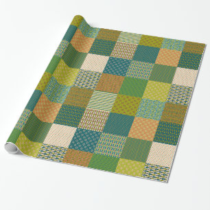 Faux Patchwork, Earth Colors: Wrapping Paper