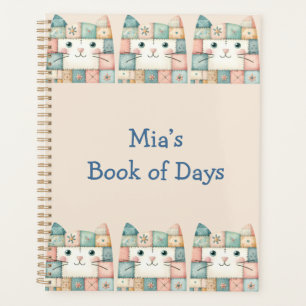 Faux Patchwork Pastel Cottage Kitty Face Planner