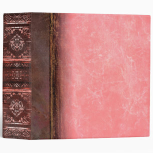 Faux Peach Leather Ancient Tome 3 Ring Binder