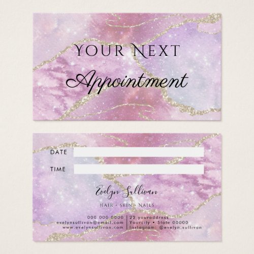 Faux Pearlescent Effect Appointment Card