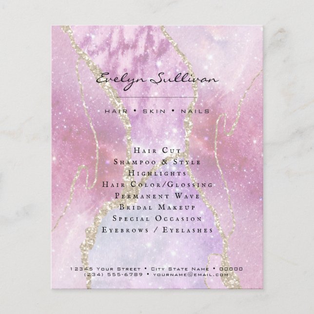 faux pearlescent effect beauty salon flyer (Front)