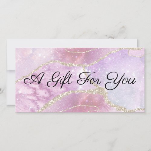 faux pearlescent effect gift certificate