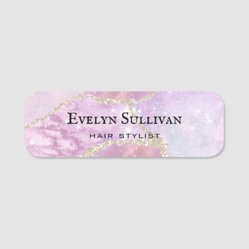 Faux Pearlescent Effect Name Tag