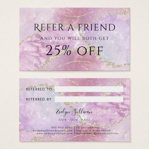 faux pearlescent effect referral card
