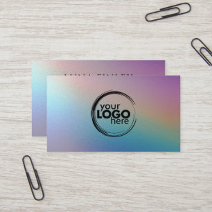 Faux Pearly Iridescent Shimmer Logo Business Card