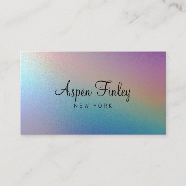 Faux Pearly Shimmer Modern Business Card (Front)