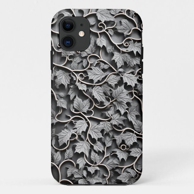 Faux Pewter Grey 3D Carved Case-Mate iPhone Case (Back)