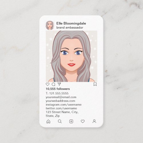 Faux Phone Cover  Instagram Style Business Card
