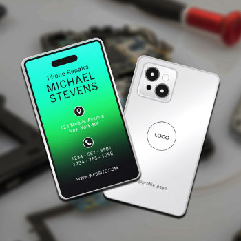 Faux Phone Looks Business Card by TwoFatCats at Zazzle