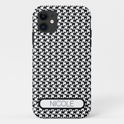 Faux pied_de_poule with Dogs 1 Custom Iphone Case