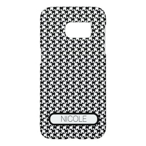 Faux pied_de_poule with Dogs Custom Samsung Case 1