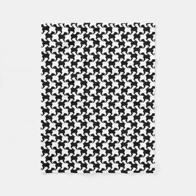 Faux pied-de-poule with Dogs fashion Blanket 1 (Front)
