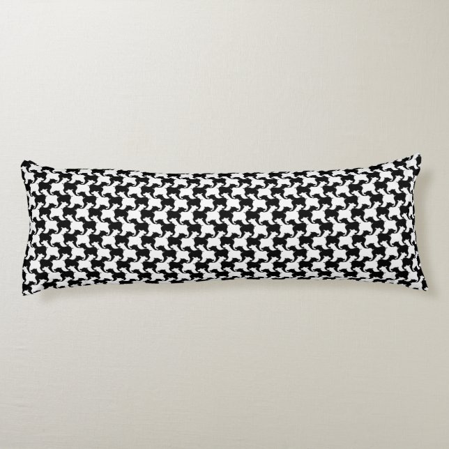 Faux pied-de-poule with Dogs fashion Body Pillow 1 (Back)