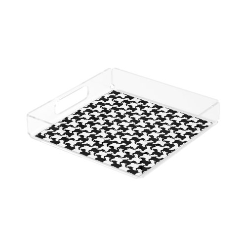 Faux pied_de_poule with Dogs fashion Serving Tray1 Acrylic Tray