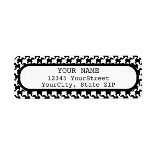 Faux pied-de-poule with Dogs Return Address label1 Label
