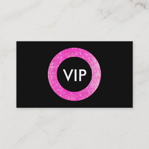 Faux Pink and Black Sequin Beauty Salon VIP Business Card