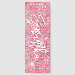 Faux Pink Brush Script Name Bookmarks