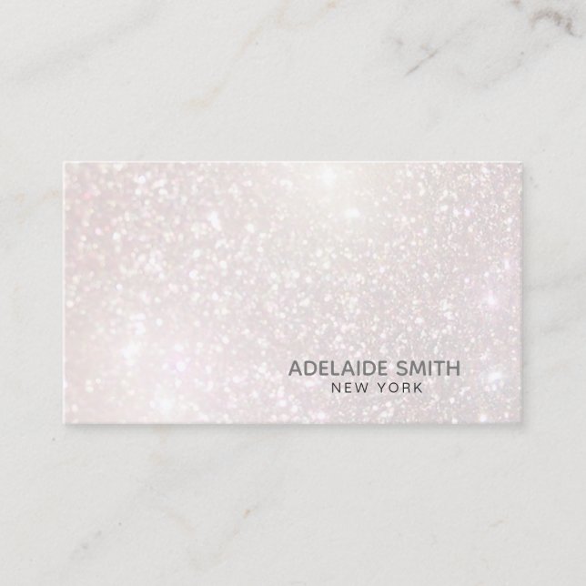 FAUX pink champagne sparkle Business Card (Front)