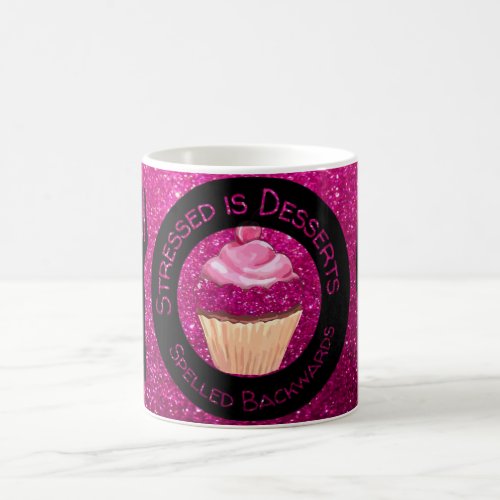 Faux Pink Glitter Cupcake Quote Coffee Cup Mug