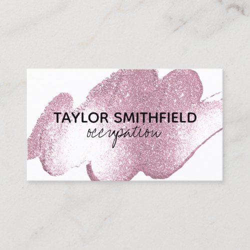 Faux Pink Glitter Paint Splatter Business Card