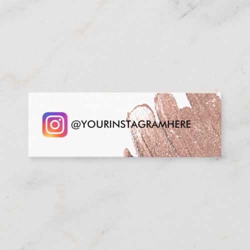 Faux Pink Glitter Social Media Instagram Mini Business Card