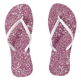 Faux Pink Glitter Texture Look-like Design Flip Flops