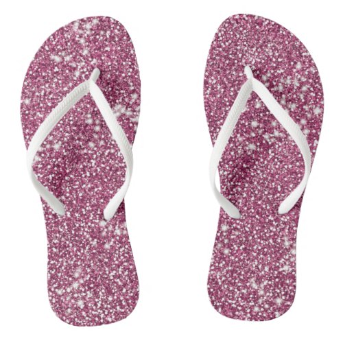 Faux Pink Glitter Texture Look_like Design Flip Flops