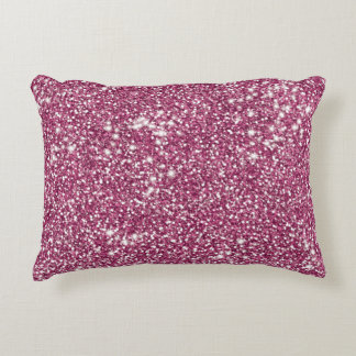 Faux Pink Glitter Texture Look-like Graphic Accent Pillow