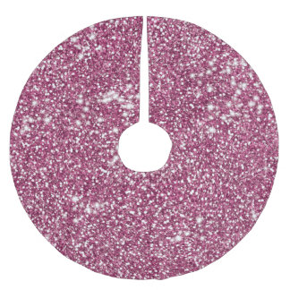 Faux Pink Glitter Texture Look-like Graphic Brushed Polyester Tree Skirt