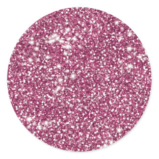 Faux Pink Glitter Texture Look-like Graphic Classic Round Sticker